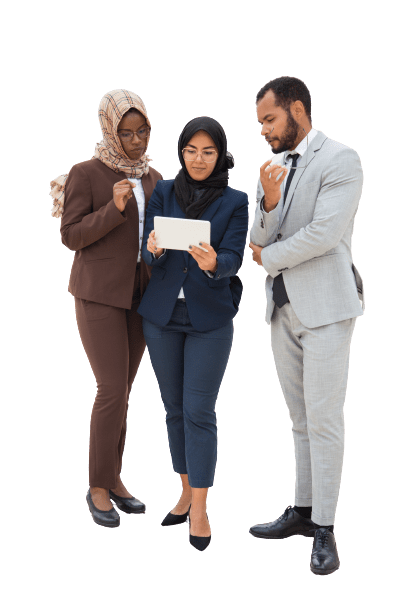 three people discussing citizen centric digital transformation